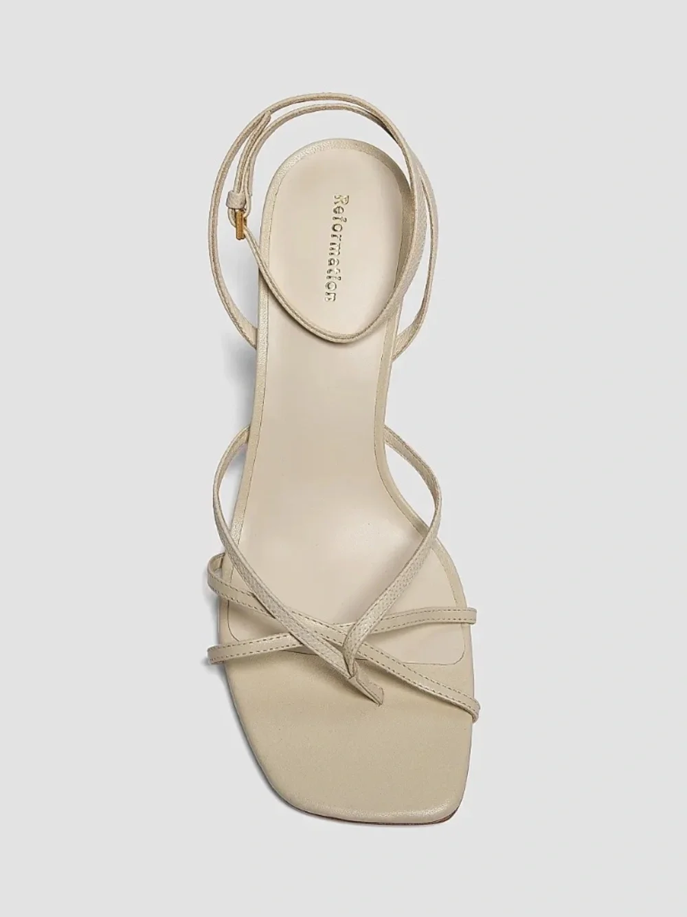 Reformation Gen Leather Sandals - Almond Snake - Size 8